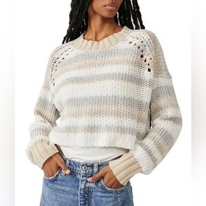 NWT Free People Devon Sweater in Gravity Combo